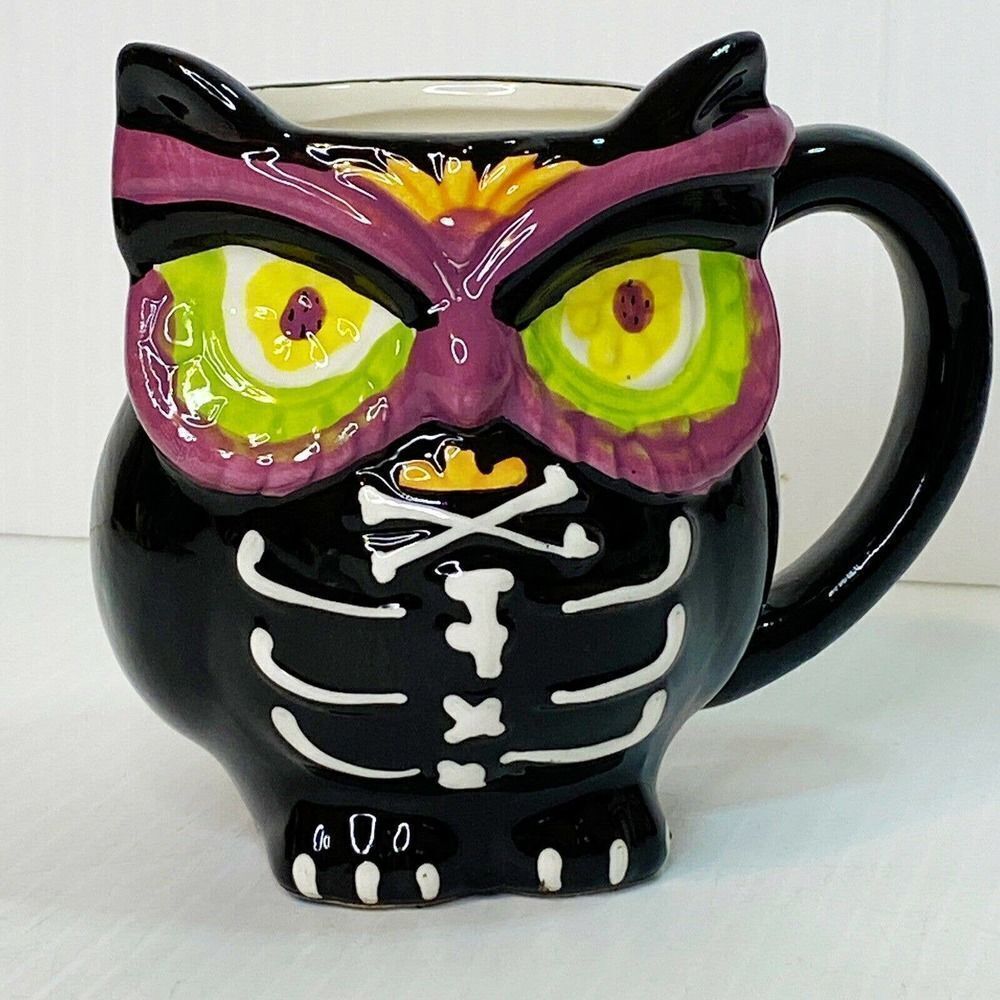 Day of the Dead Sugar Skull Owl 3D Coffee Mug